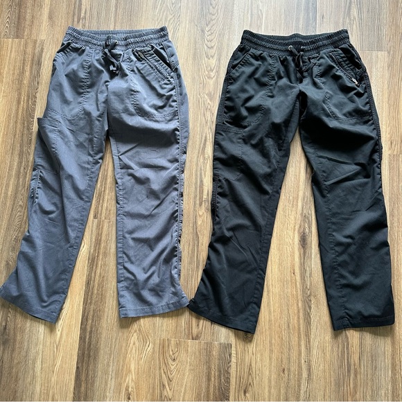 Healing Hands Purple Label Tanya Scrub Pants Small Petite Set Of 2 Gray Black - Picture 1 of 8